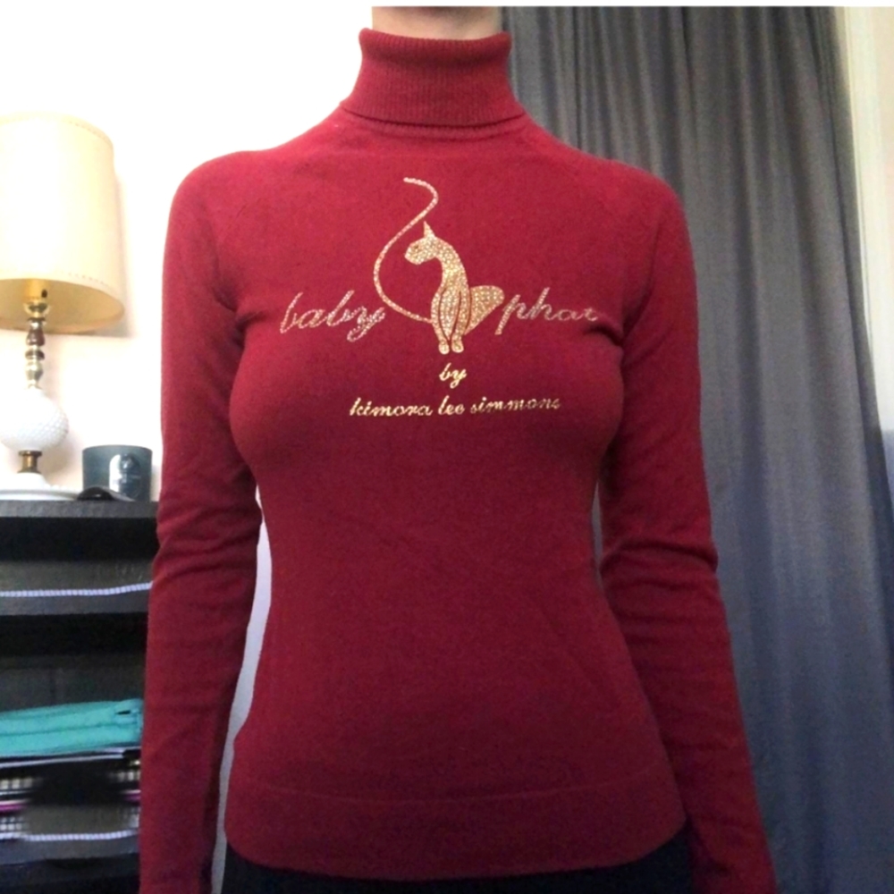 Baby Phat Maroon Logo Sweater women's xl